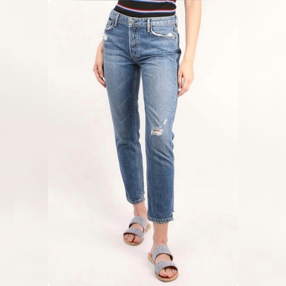 GRLFRND Denim - ✨HP✨ NWOT GRLFRND Kiara Distressed High Rise Relaxed Boyfriend Denim Jeans sz 27